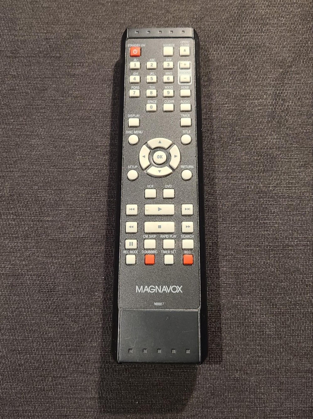 OEM Genuine Magnavox NB887 Remote Control ZV427MG9 DVD Recorder VCR Combo Tested